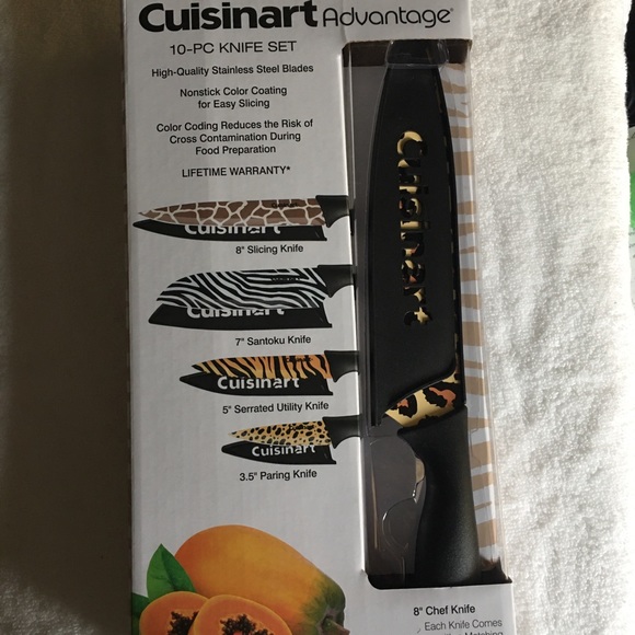 NWT 10 piece animal print knife set 🦒 🦓 🐆 - Picture 3 of 10